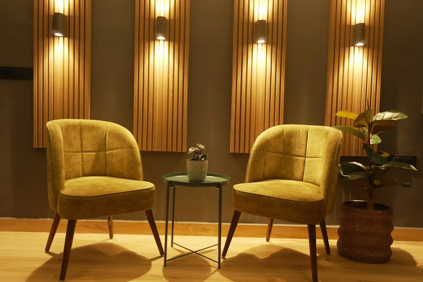 Ligne Fauteuil en Velours Côtelé Maison