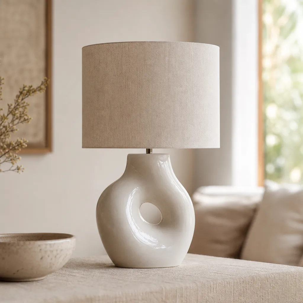 Lampe à Poser en Céramique Sculpturale