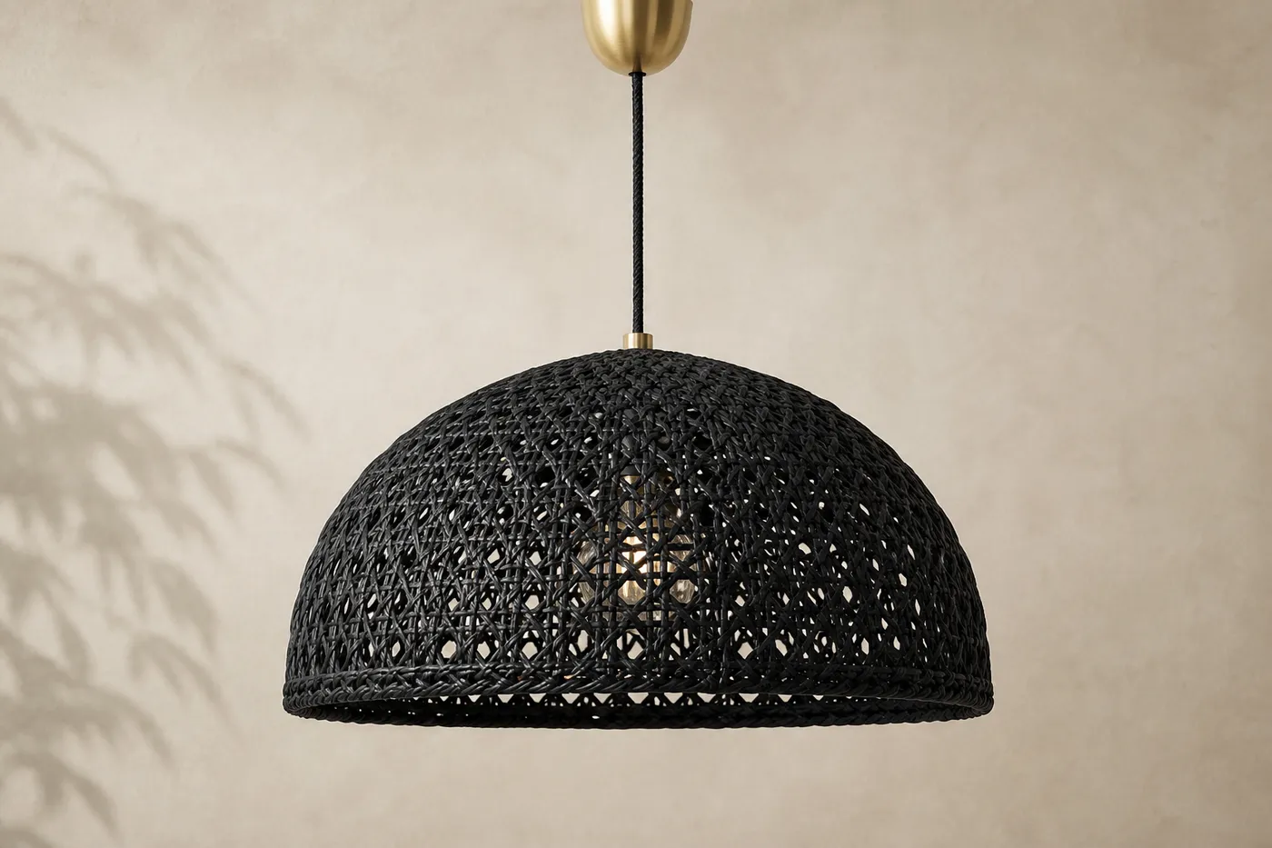 Édition Suspension Rotin Tressé Noir
